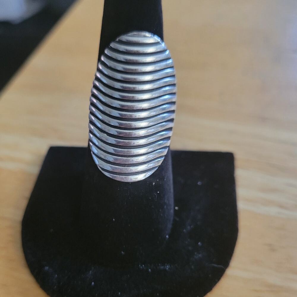 Ocean Wave Silver Artisan Statement Ring